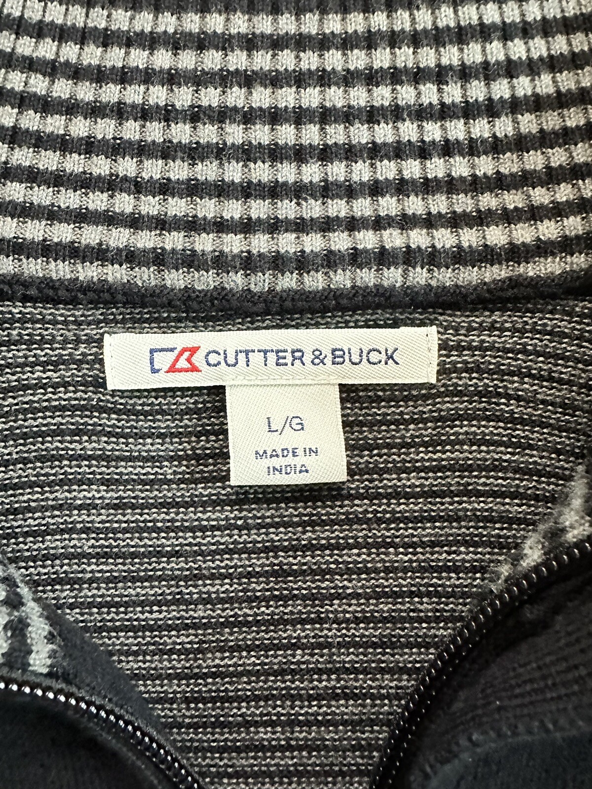 Penske Auto NASCAR Black Quarter Zip Cutter & Buck Pullover Mens Sz Large L