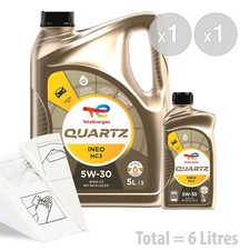 Total Quartz Ineo MC3 5w-30 Car Engine Oil Service Kit / Pack 6 LITRES 6L