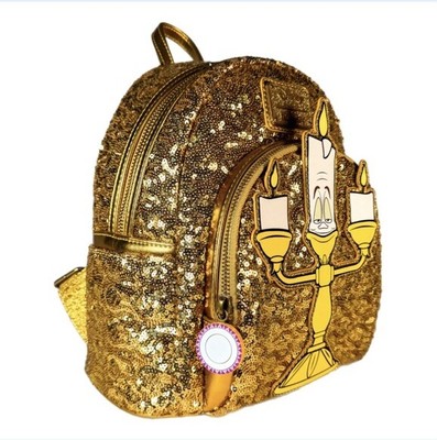 Loungefly Disney Beauty and the Beast Lumiere Backpack with Chip Coin Purse Our Universe Disney Beauty and the Beast Lumiere Be Our  main image 4