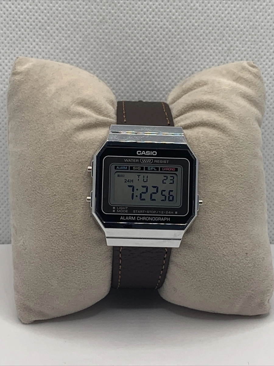 Casio digital watch leather best sale strap