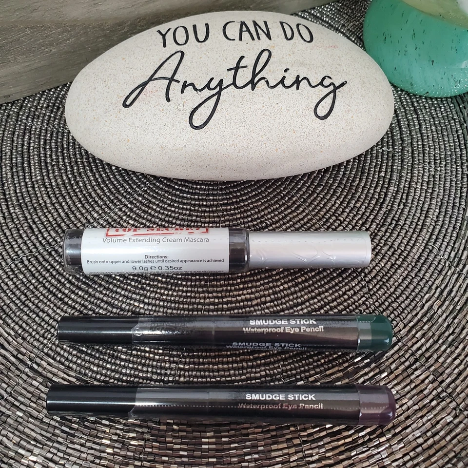 NEW & SEALED Skinn LOT Smudge Sticks In AMETHYST & TEAL + Top Secret Mascara⭐ - Image 3 of 4