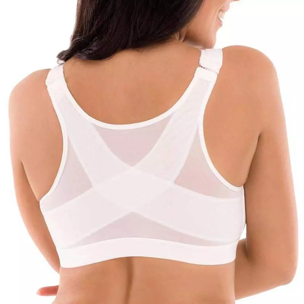 Women Posture Corrector Bra Front Closure Wireless Back Support Lift Up  Yoga Bra