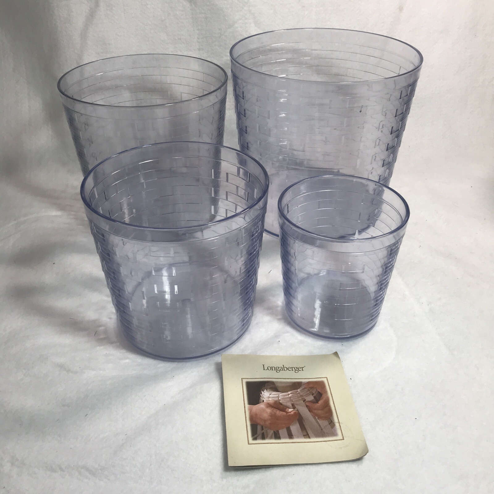 Longaberger Canister Woven Basket Set Of 4 w/Inserts eBay