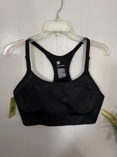 All In Motion XL Seamless Banded Bra Black Racer Back Sports Bra NWT