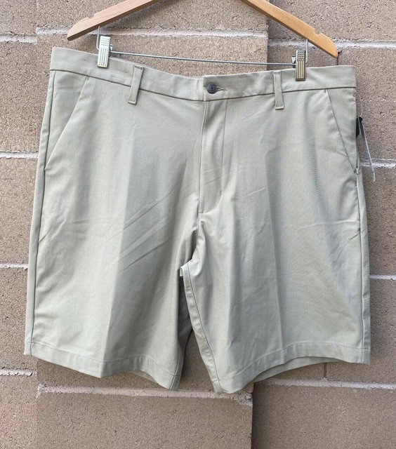 Swiss Tech 10-Inch Golf Mens Shorts Size 40 Khaki Zip Closure Flat Front Stretch | eBay