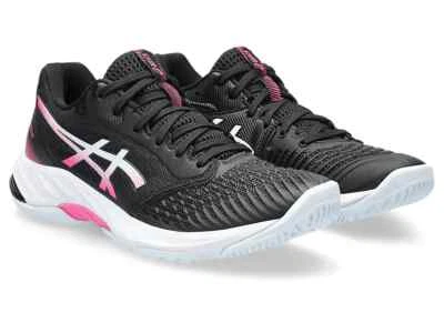 Women's ASICS Netburner Ballistic Netball Trainers Black New Sizes 4.5 5