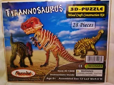 3D PRE-COLORED WOOD PUZZLE "TYRANNOSAURUS" BY PUZZLED