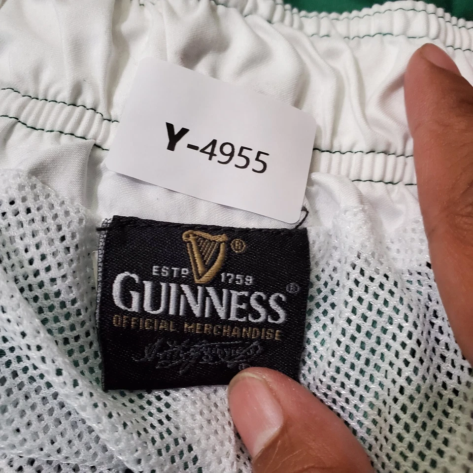 Traje de baño Guinness para hombre 2XL verde bloques de colores baúles 3 hojas trébol cerveza 11" entrepierna Foto 2 de 4