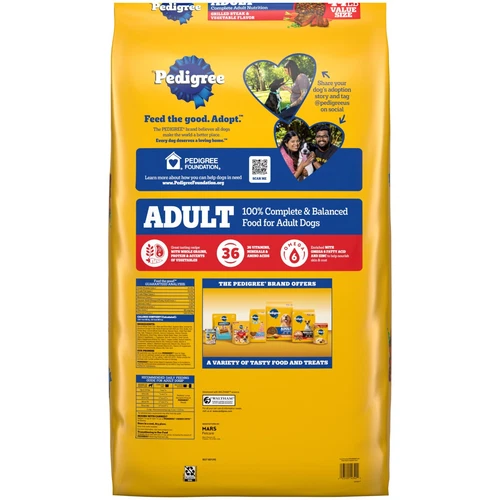 2 PACKS PEDIGREE Complete Nutrition Grilled Steak & Vegetable Dry Dog Food 44lb - Picture 3 of 10