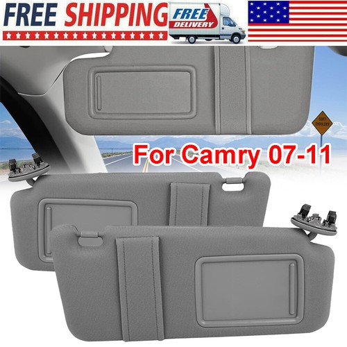 For Toyota Camry 2007-2011 Gray Car Sun Visor Pair Left & Right Side W/O Sunroof