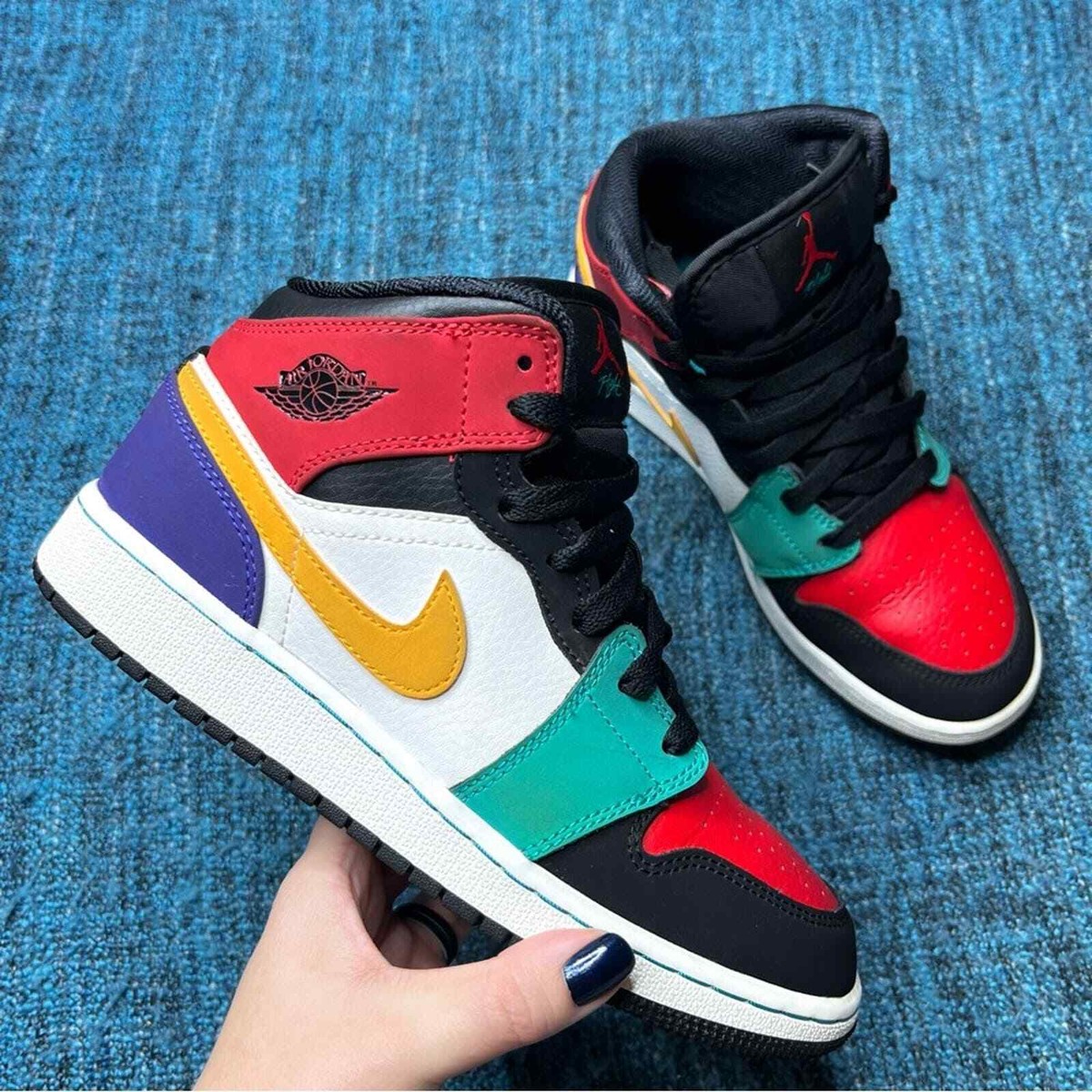 air jordan 1 mid se multicolor footlocker
