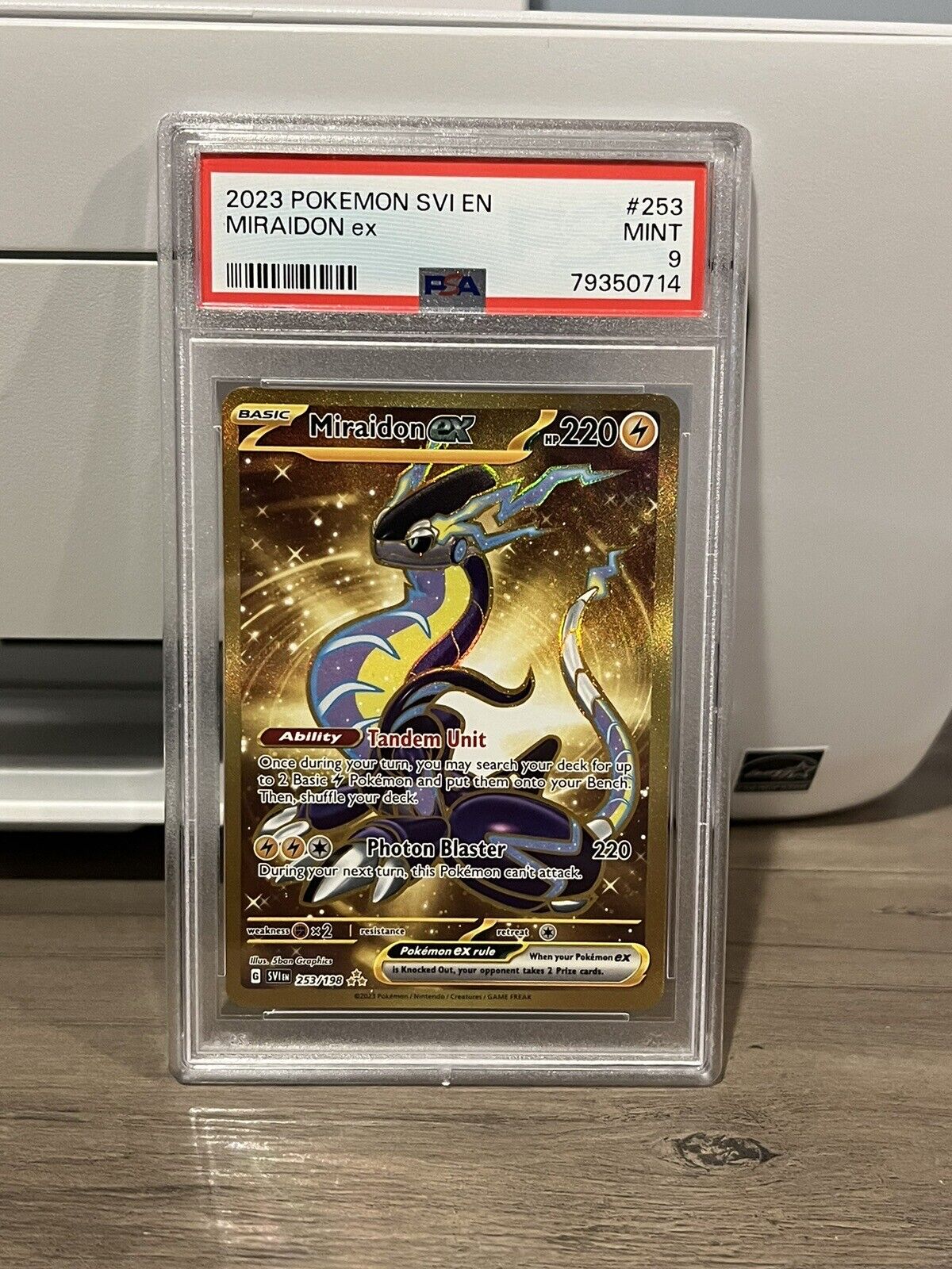 2023 Pokemon SV1 Scarlet & Violet Set Miraidon EX Gold Hyper Rare 253/198  #253