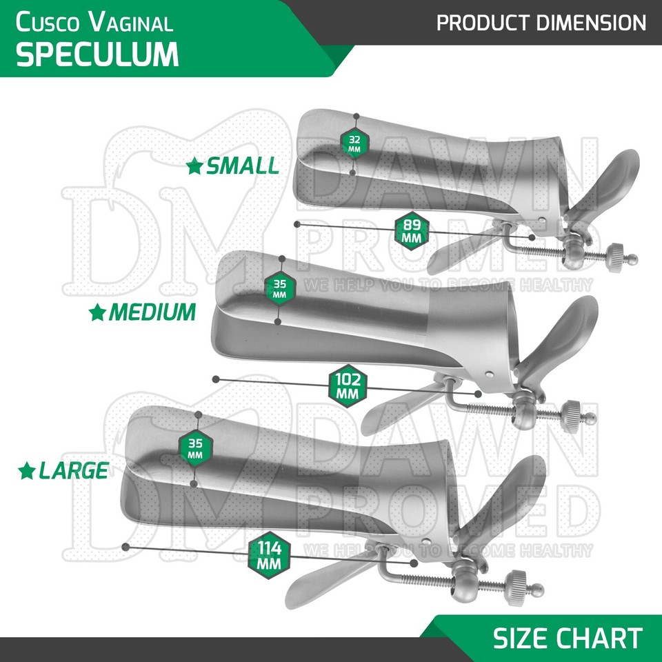 Cusco Anal/Vaginal Speculum 3 Pcs Set OB/GYN Dilation Exam Instruments ...