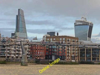 Photo 6x4 The Millennium Bridge, the ''Cheese Grater'' and the ''Walkie T c2014