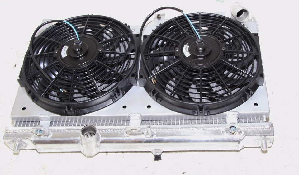 Radiador + 12" ventiladores + cubierta compatible con 93-95 Mazda RX-7 RX7 Touring / R2 / Base MANUAL Foto 3 de 4