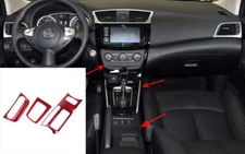 For Nissan Sentra Sylphy 2013-2019 Red ABS Center Console Gear Shift Panel