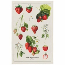 Now Designs 18" x 28" Printed Dishtowel | Vintage Strawberries