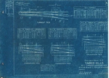 Boston & Maine RR A-22 Blue Print Timber Bills No.7 Turnout and Crossovers