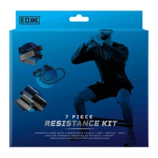 EDX 7 Piece Resistance Toning Set. Abs, Legs, Arm & Core Excercises. Navy Color