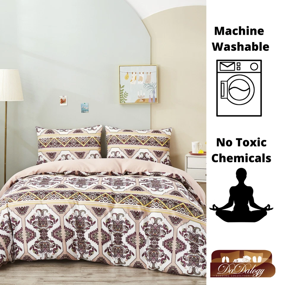DaDa Bedding Oriental Boho Tribal Duvet Cover - w/ Pillow Cases Royal Persian - Image 3 of 4