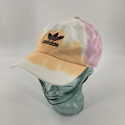 Adidas Adjustable Baseball Style Cap Hat White Orange Lavender Tie Dye 693 