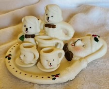 Vintage 10 Pc. Miniature Bears Tea Set