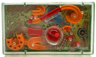 Vintage 1978 TOMY Obstacle Course Handheld Pocket Game Skill Turn N Tilt Toy