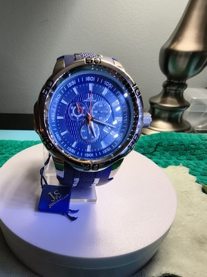 Joshua and Sons Model JS 50 BU Men's Chronograph Blue Dial