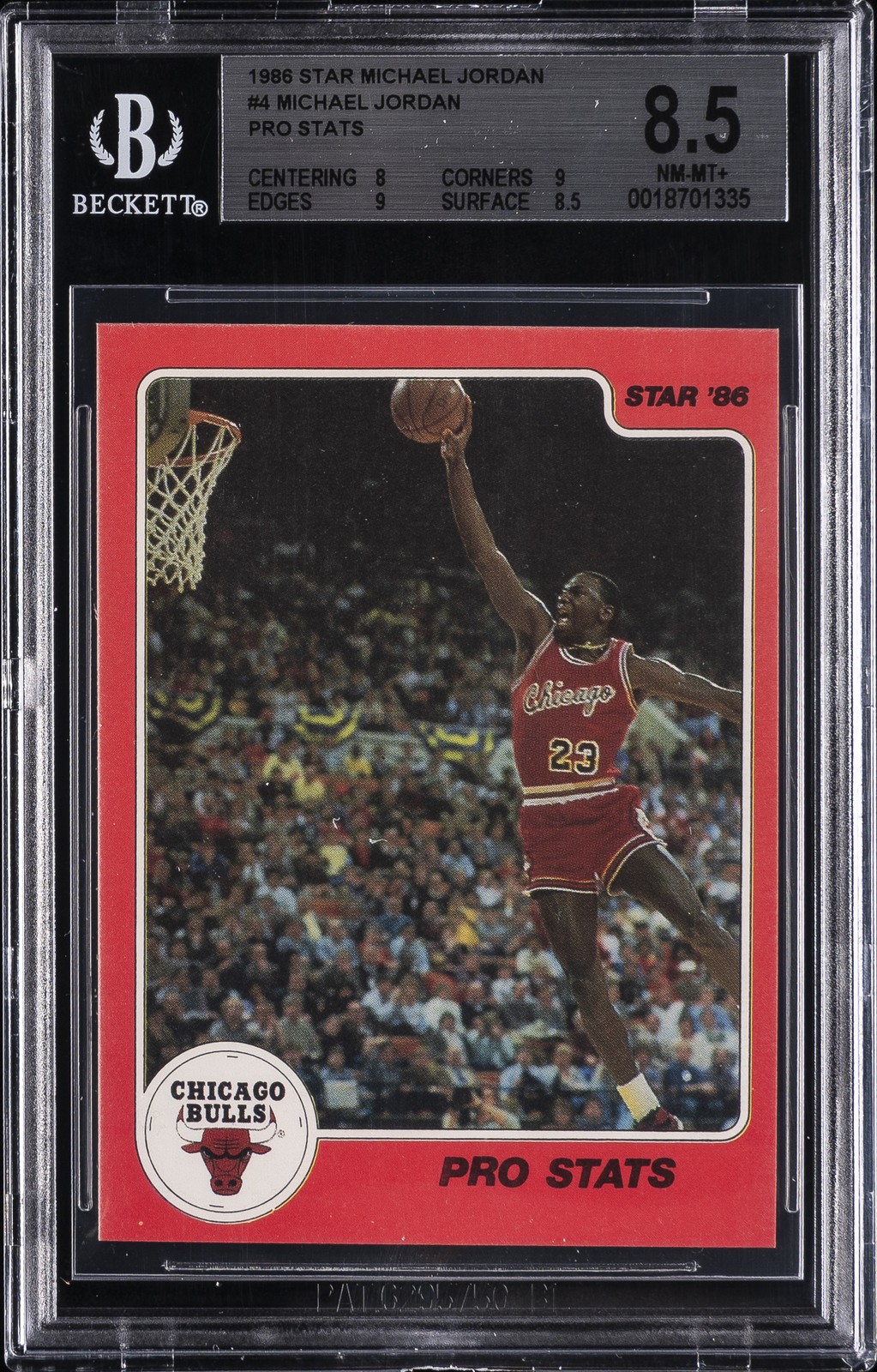 1986 STAR PRO STATS #4 MICHAEL JORDAN BGS 8.5
