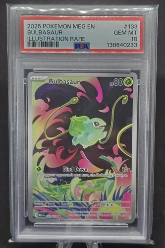 2025 POKEMON MEGA EVOLUTION BULBASAUR #33 ILLUSTRATION RARE PSA 102025...