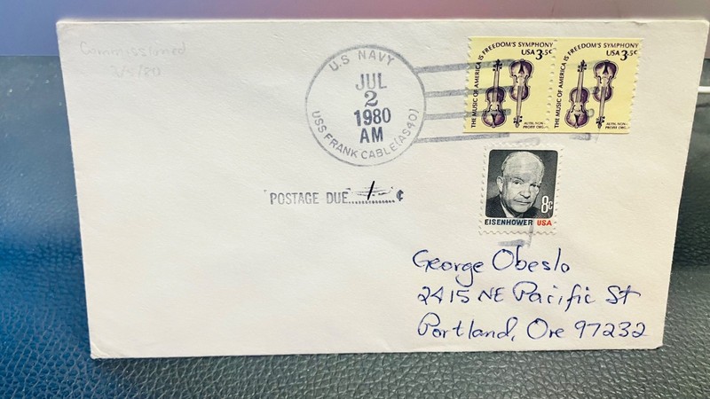 1980 ship cancel  of USS Frank Cable (AS40), a submarine tender