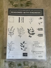 STAMPIN UP SEASONED WITH KINDNESS Photopolymer 14 STAMP SET Plant Flower Leaf