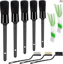 10pcs Detailing Brush Set, Multi-Purpose Car Detailing Brus Color: black-10pcs