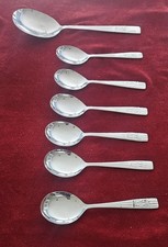 6 dessert/soup spoons + 1 large serving spoon - Chromium Unity - nickel silver