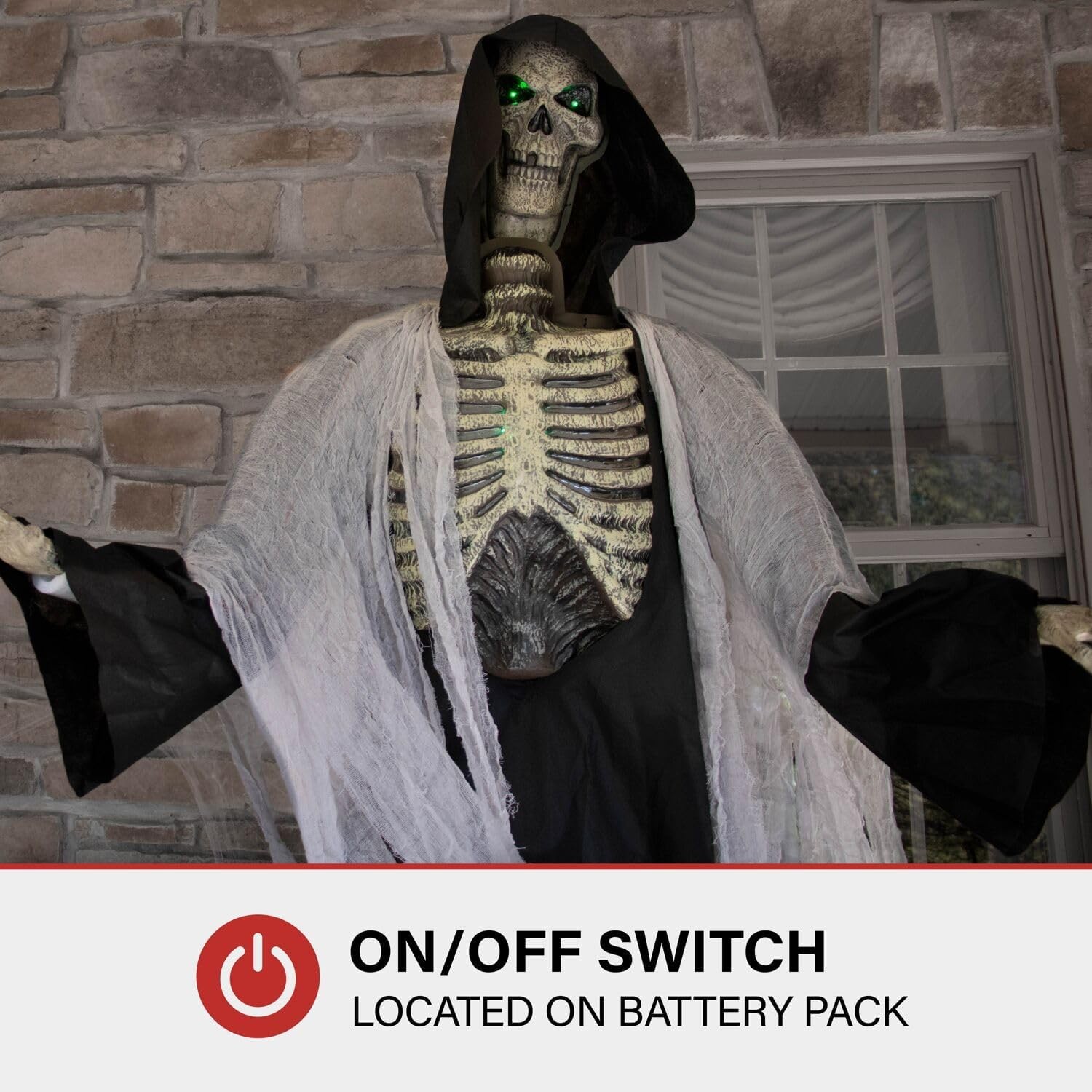Haunted Hill Farm 7-Ft. Tall Graveyard Ghoul, Motion 86" Ghoul