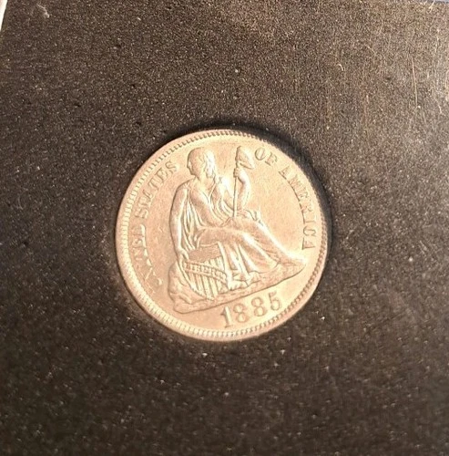 1885 Seated Liberty Silver Dime. Beautiful Coin.