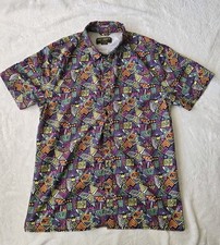 Surf Society Summer Geo Print Button Up Shirt W/ Mesh Back Vent Men s X-Large