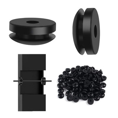Gyykzz 100Pack Black Rubber Grommets Level Stairs 42'', Cable Grommets-100 Pcs
