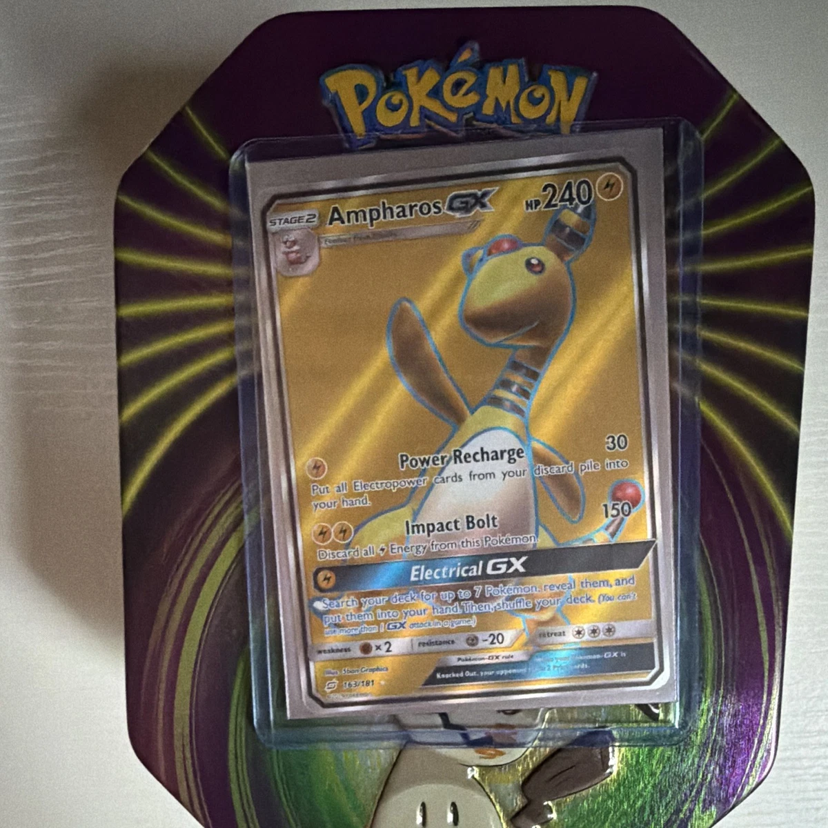 ampharos gx pokemon card Pokmon Ampharos GX SM Team Up 185/181 Ultra Rare Full Art Holo Stage 2 240  HP