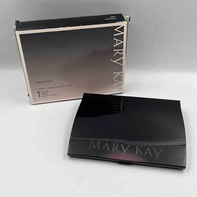 MARY KAY Large Black Compact Pro With Large Mirror #018587 - Unfilled New In Box