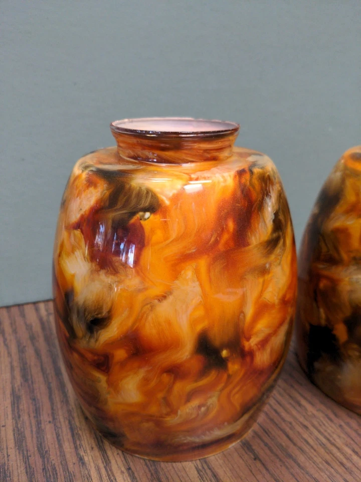 Par (2) Westinghouse 5-3/8" de Alto Fogata Soplada a Mano Pantalla de Vidrio 2" Apertura Foto 3 de 4