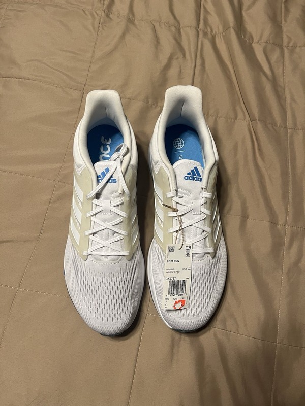 Size 13 - adidas EQ21 Run White Pulse Blue