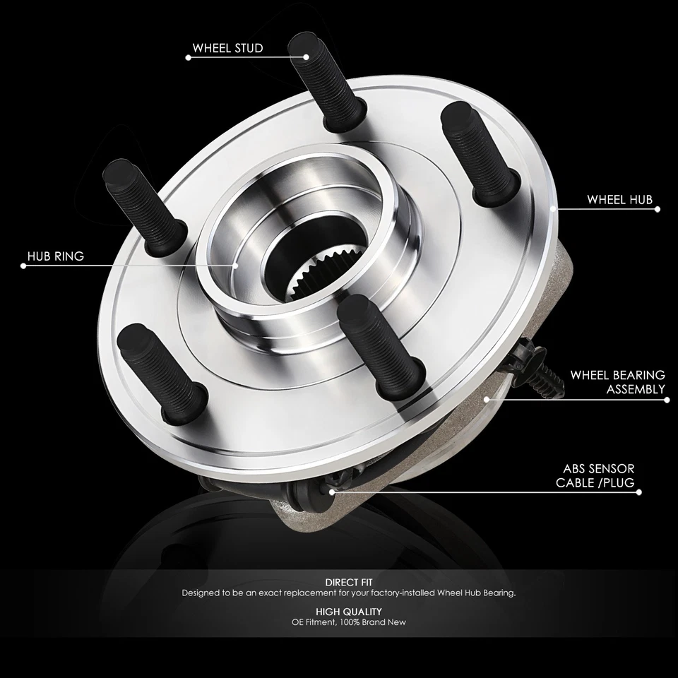 Conjunto de buje y cojinete de rueda estilo OE para Jeep Wrangler JK 11-18 delantero izquierdo derecho Foto 2 de 4