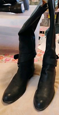 Pollini Way Out Biker Knee Hi Zip Boots, Sz. 9.5B