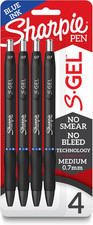 S-Gel Gel Pens Medium Point 0.7mm Blue Ink Gel Pen 4 Count