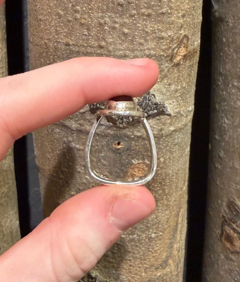 Handcrafted Solid 925 Sterling Silver Ring with O… - image 6