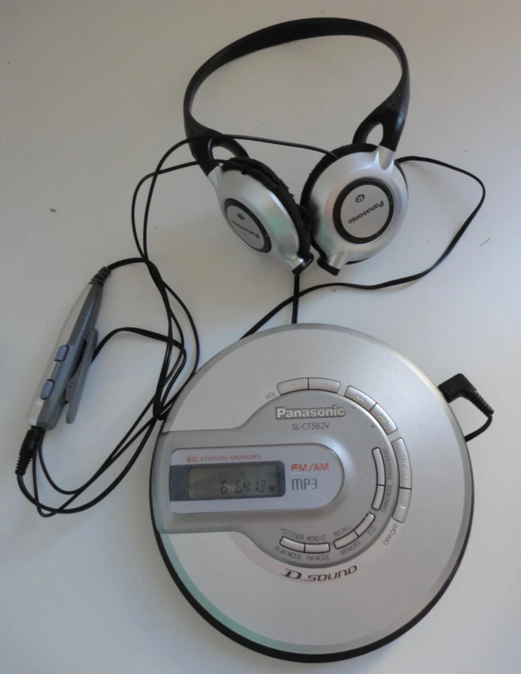 Panasonic SL-CT582V Tragbarer CD Player D. Sound AM/FM mit Original Kopfhörern