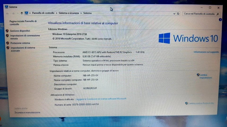 Pc Notebook Hp 255 G4 Usato - Immagine 2 di 4