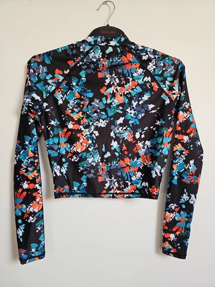 Animal Cropped Stretchy Surf Swim Top Beach Size 8 - Image 4 of 4