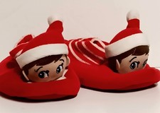 The Elf On The Shelf Boys Face Christmas Slippers Y-Kids Small 11-12 Preowned